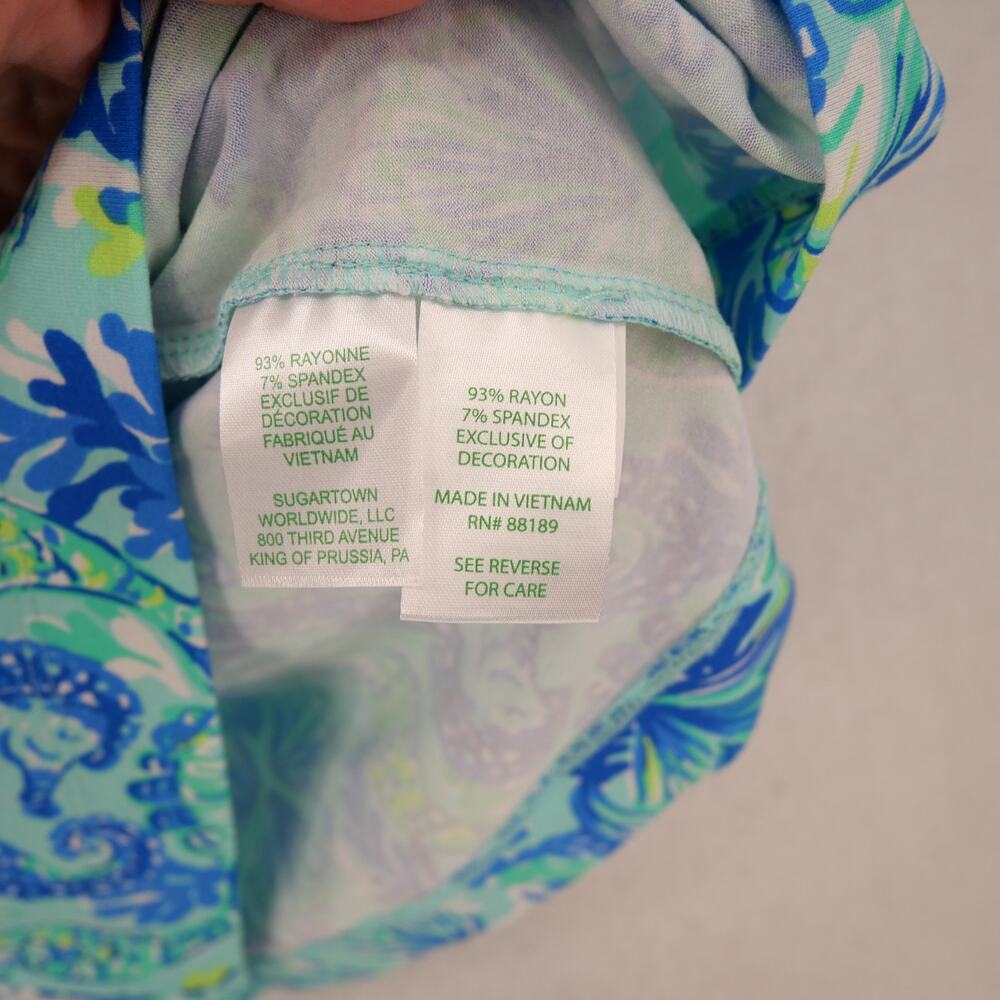 Lilly Pulitzer Girl's Large Dress Mini Sophie Ruffle Sea Glass Seeing Double NEW - Picture 9 of 12